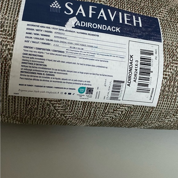 New Safavieh Adirondack Rug in Green and Cream 3’x5’ - Picture 7 of 7